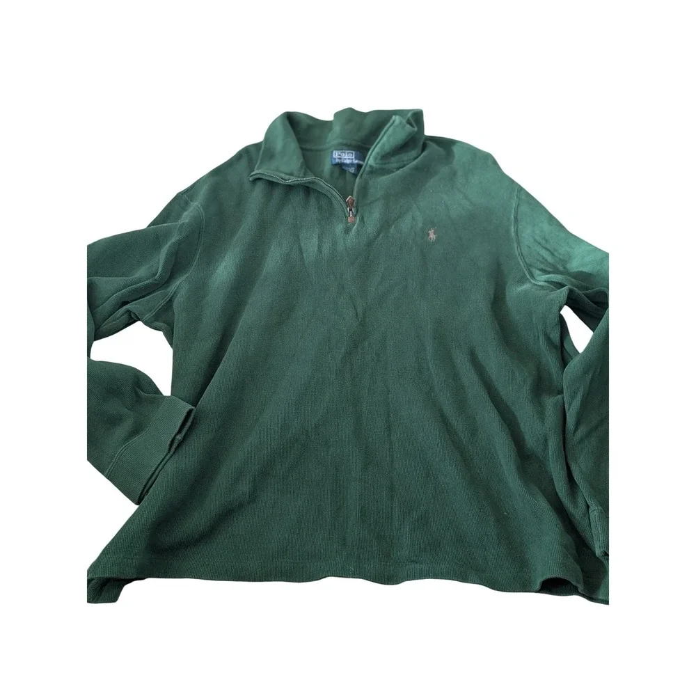 Polo Ralph Lauren Men's‎ Green Quarter Zip Pullover Sweater XXL